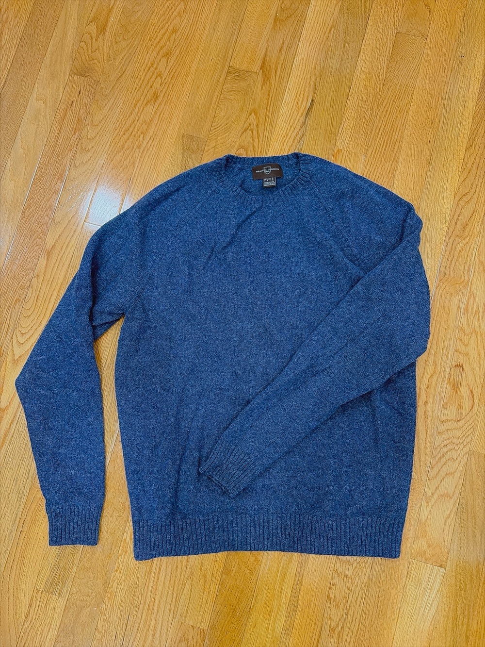 Black Brown 1826 Men's 100% Wool Navy Crewneck Sweater